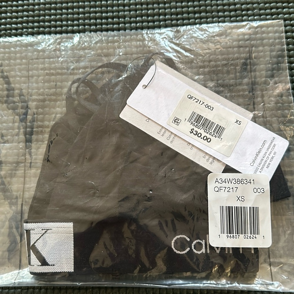 Calvin Klein 1996 Cotton Stretch Unlined Triangle Bralette Size XS